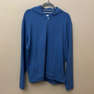 Peter Millar Grid Performance Half-Zip Blue classic Hoodie performance tech LG